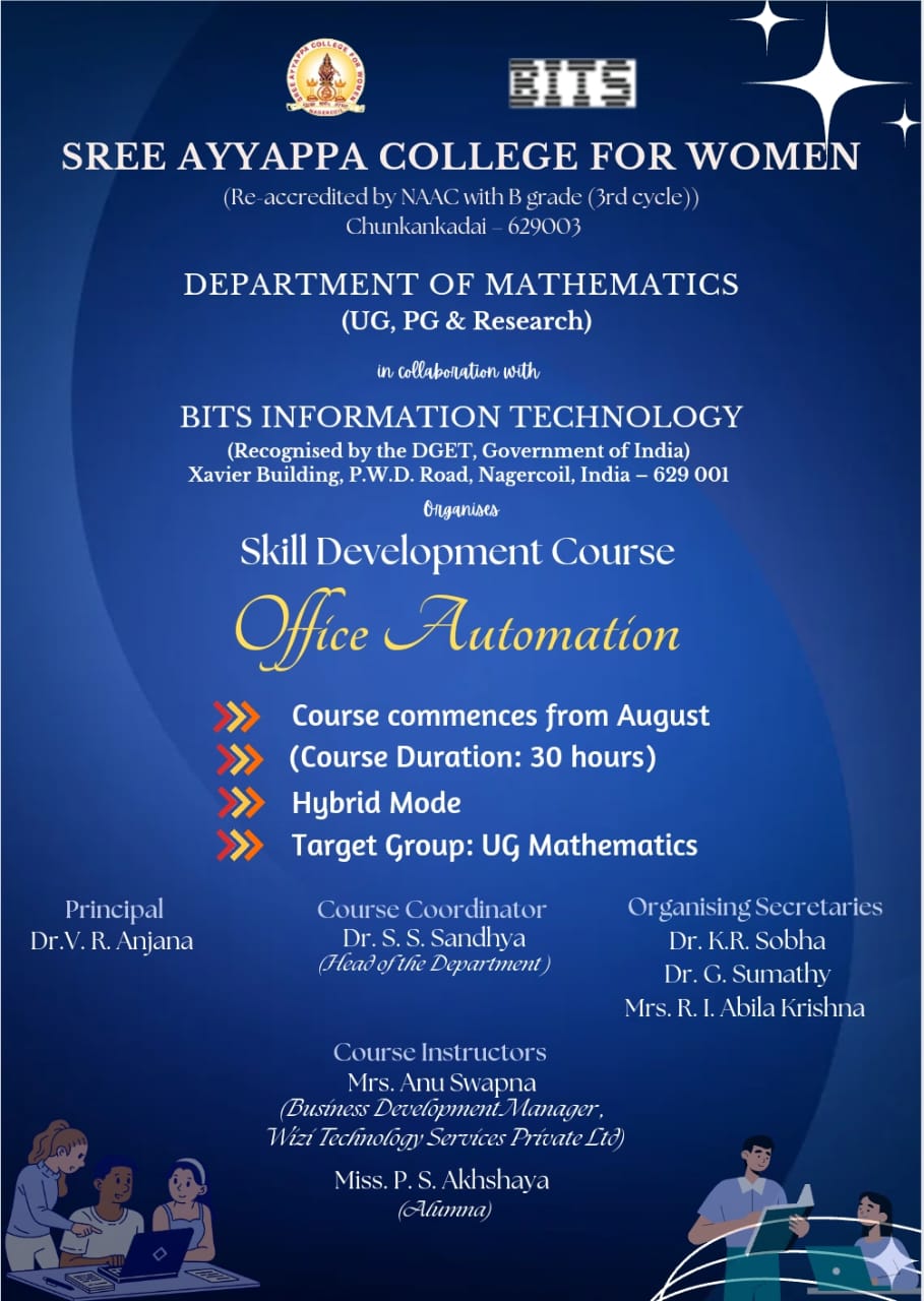 Dept. of Mathematics — Office Automation Course