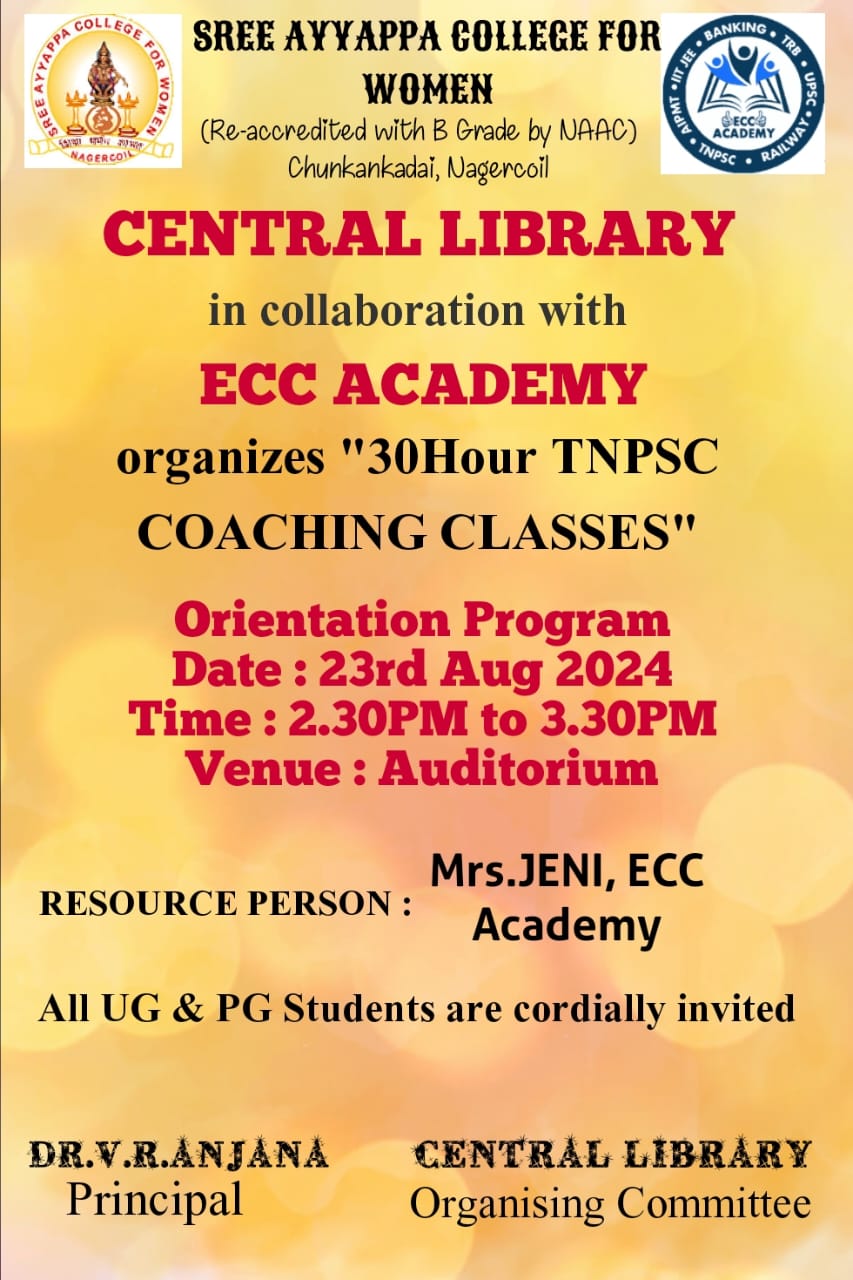 30 hrs TNPSC Coaching Classes — Central Library