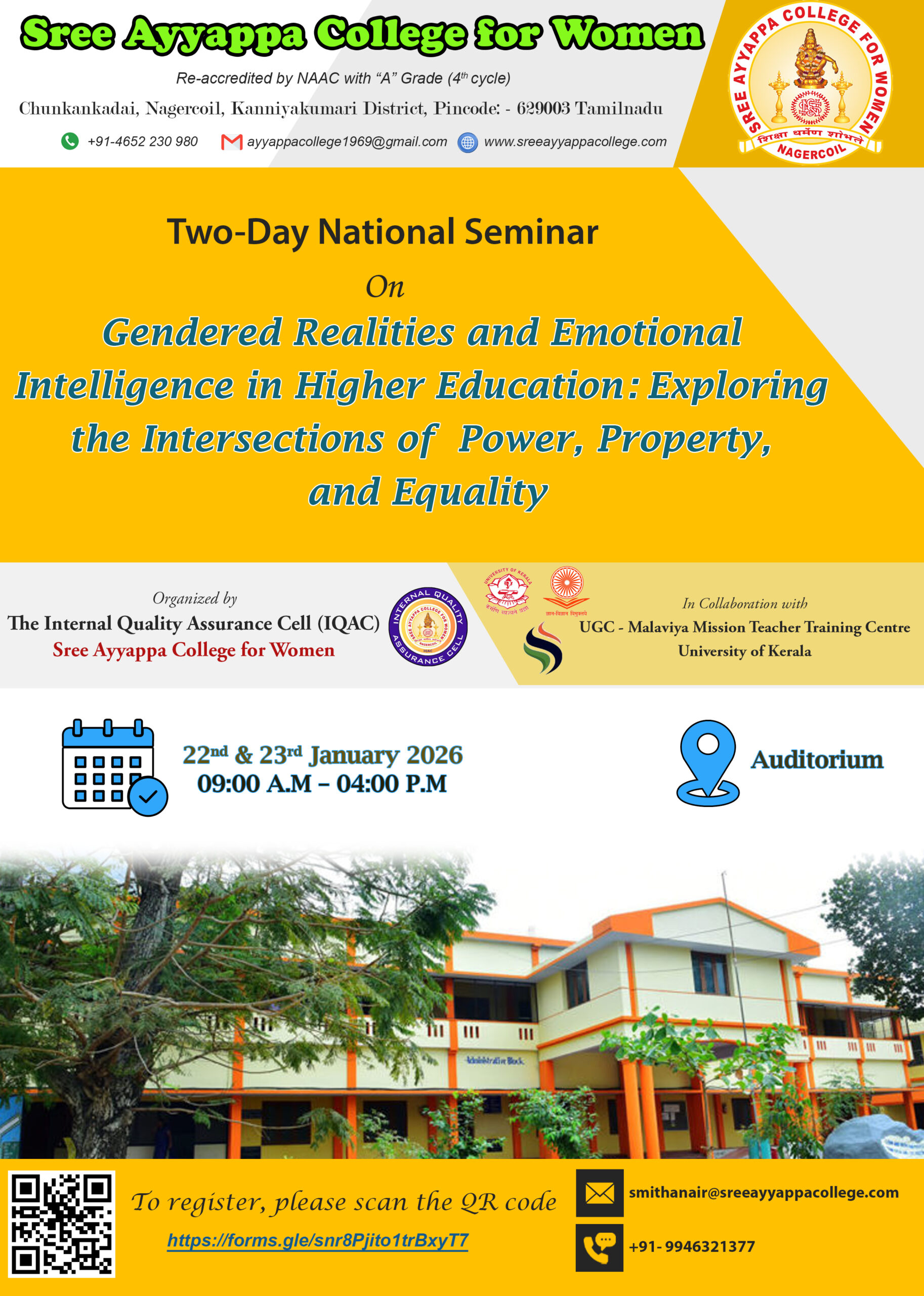 NATIONAL SEMINAR-GENDERED REALITIES & EMOTIONAL INTELLIGENCE IN HIGHER EDUCATION